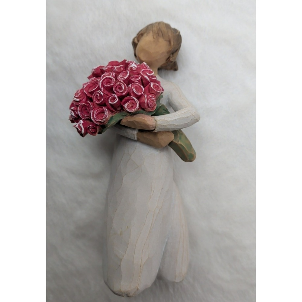 Willow‎ Tree "Abundance" Girl Holding Red Rose Flowers Figurine